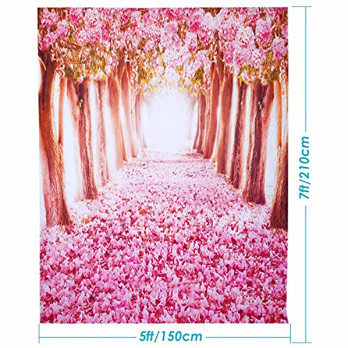Neewer 5x7ft/150x210cm 100% Polyester Cherry Blossom Backdrop Background for Photography Studio Video Shooting (Backdrop Only)