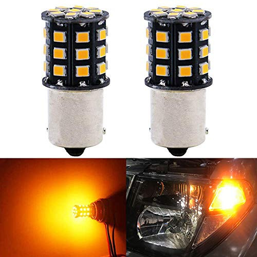 BlyilyB 2-Pack 9-30V 1156 BAU15S 7507 PY21W 2641A High Brightness Low Power Amber Yellow LED Bulbs Replacement For Turn Signal Lights