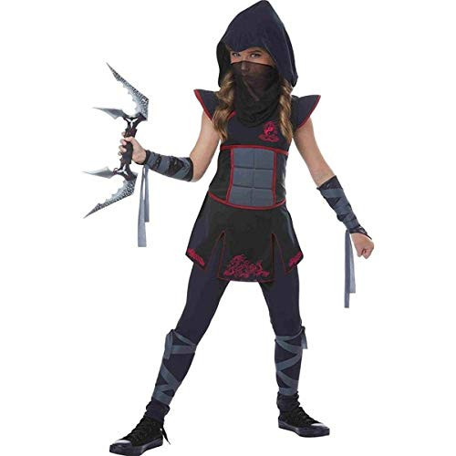 California Costumes Fearless Ninja Girls Costume, Black/Red, Small