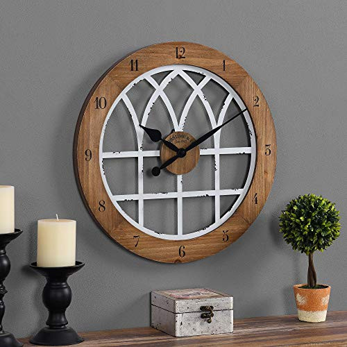 FirsTime & Co. Cathedral Arch Wall Clock, Weathered Brown & White, 18 x 1 x 18, (40255)