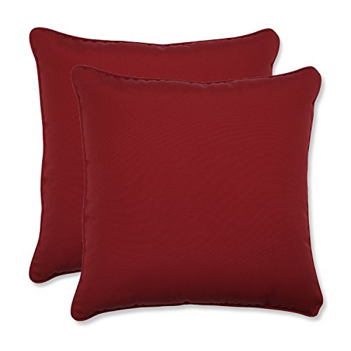 Pillow Perfect Outdoor/Indoor Pompeii Throw Pillows, 18.5" x 18.5", Red, 2 Pack