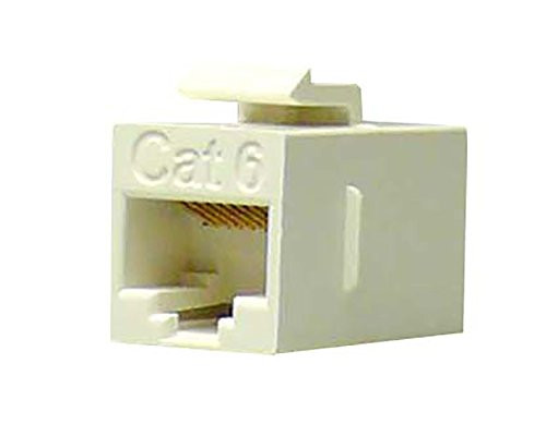 NTW CAT6 Slim Straight F/F feed-through White Snap-in Keystone Coupler Jack NKY-FF/C6S-WH