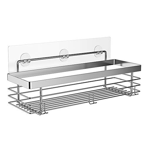 ODesign Shower Caddy Basket Shelf with Hooks for Shampoo Conditioner Bathroom Storage Organizer SUS304 Stainless Steel