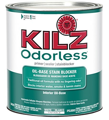 KILZ Odorless Interior Oil-Base Primer/Sealer/Stainblocker, White, 1-Quart