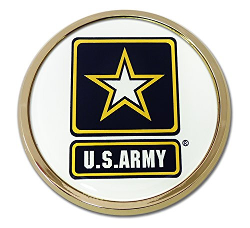 Elektroplate U.S. Army White Star Chrome Auto Emblem Elektroplate U.S. Army White Star Chrome Auto Emblem