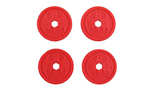Replacement Parts for Wayne Manor Batcave - Imaginext DC Super Friends Wayne Manor Batcave Playset FMX63 ~ Package of 4 Red, Round, Disc Projectiles