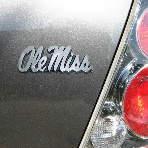 Elektroplate Ole Miss University of Mississippi Script Chrome Plated Premium Metal NCAA College Car Truck Motorcycle Emblem
