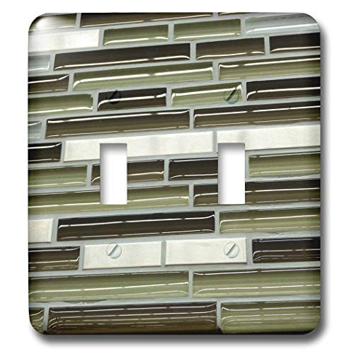3dRose LLC lsp_35117_2 Olive Green Brown and White Gloss Double Toggle Switch