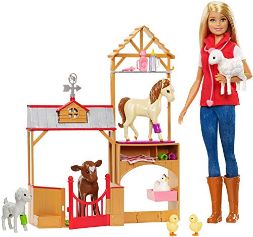 Barbie GCK86 Sweet Orchard Farm Blonde Doll and Playset with 7 Animals Barbie GCK86 Sweet Orchard Farm Blonde Doll and Playset with 7 Animals