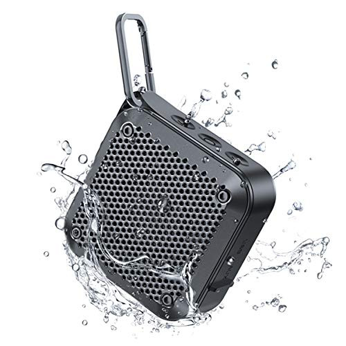IPX7 Waterproof Bluetooth Speaker, Bluetooth Wireless Outdoor Speakers with Superior Sound & Rich Bass, TF Card/AUX, 12H Playtime, Built-in Mic, Mini Speakers for Shower, Home, Pool, Beach, Party