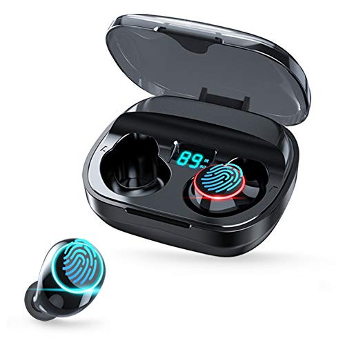 Wireless Earbuds Bluetooth 5.0 Headphones with Smart LED Display Charging Case and Touch Control Waterproof TWS Stereo in-Ear Earphones Wireless Headphones with Mic Compatible for iPhone & Android