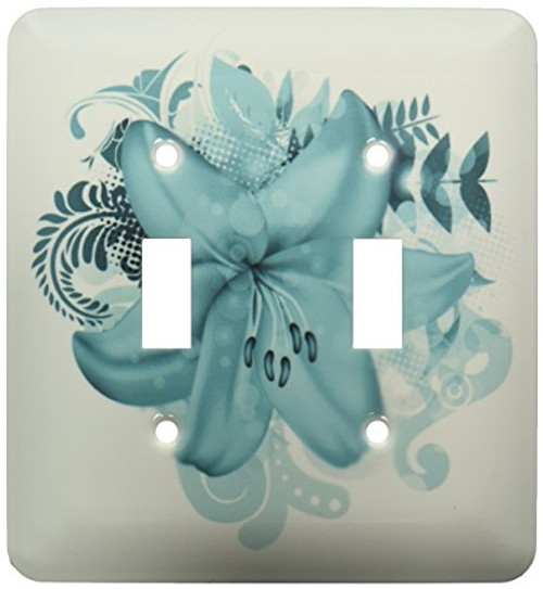3dRose lsp_152418_2 One Large Beautiful Turquoise Tropical Lilly On A Flourish Background Double Toggle Switch 3dRose lsp_152418_2 One Large Beautiful Turquoise Tropical Lilly On A Flourish Background Double Toggle Switch