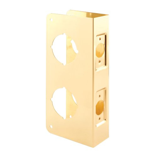 Defender Security U 9546 Door Reinforcer 1-3/4-Inch Thick by 2-3/8-Inch Backset 2-1/8 Bore, Brass, Recessed