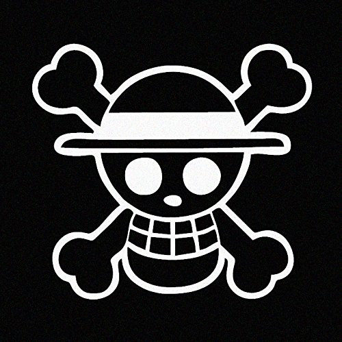 One Piece Luffy Straw Hat Pirate Anime Car Decal Sticker (cars, laptops, windows) WHITE