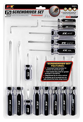 Performance Tool W80015 Professional Screwdriver Set, 15-Piece