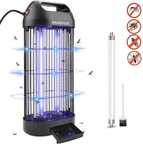 AMUFER Bug Zapper Electric Mosquito Killer Lamp, Fly Trap Indoor 18W Mosquito Zapper Lamp Powerful Insect Killer Fly Zapper for Indoor Home,1-Pack Replacement Bulb Included