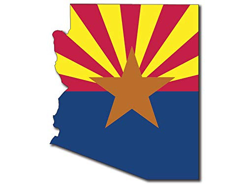 American Vinyl Arizona Shaped State Flag Sticker (Shape Phoenix car az Phoenix Sedona)