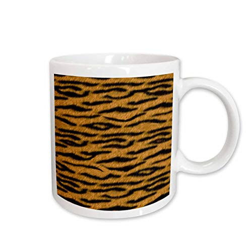 3dRose Orange Tiger Animal Print Ceramic Mug, 15-Ounce