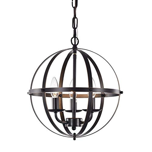 Chandelier Orb Chandelier Farmhouse Oil Rubbed Bronze Chandelier Lighting 3 Light Globe Chandeliers Sphere Hanging Pendant Light Fixtures