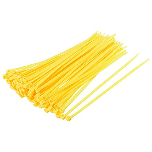 uxcell Nylon Cable Ties 8 Inch Self-Locking Zip Ties 0.19 Inch Width Yellow 150pcs
