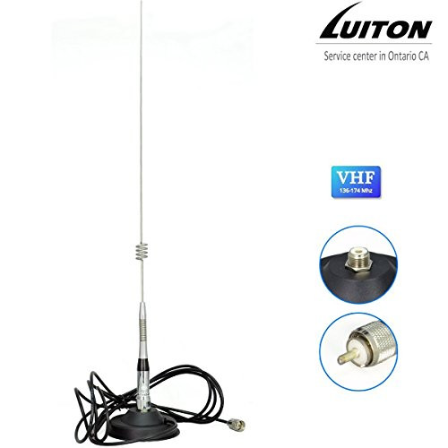 Luiton Mobile Radio Antenna 27 Inch VHF(136~174 MHz) Whip Base-Load Magnetic Antenna for Luiton, Baofeng,BTECH Anytone Kenwood TYT Juentai Leixen Radioddity Mobile Radios(2 Meter & 70cm)