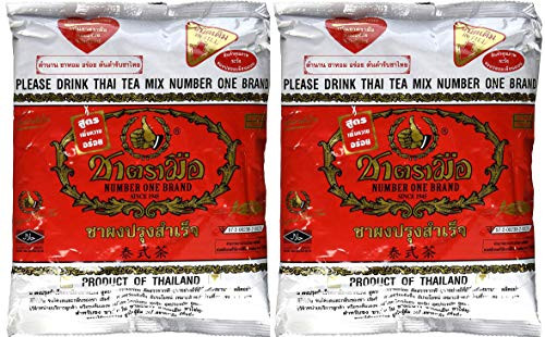 The Original Thai Iced Tea Mix (TWO bags) ~ Number One Brand Imported From Thailand! 2 x 400g Bags Great for Restaurants That Want to Serve Authentic and Thai Iced Teas. by Number One