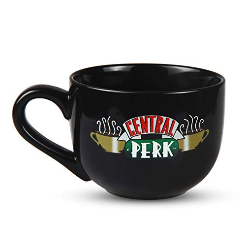 PuGez for Friends Central Perk Latte Ceramic Coffee Mug Black 16oz Birthday Gifts for Friend