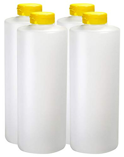 Pinnacle Mercantile Plastic Condiment Squeeze Bottles Dispensing with Yellow Flip Top Hinged Cap Large 32 oz Empty Set of 4 Pinnacle Mercantile Plastic Condiment Squeeze Bottles Dispensing with Yellow Flip Top Hinged Cap Large 32 oz Empty Set of 4