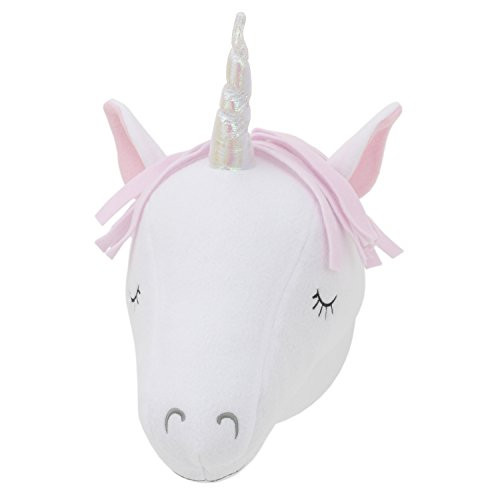 Little Love by NoJo Plush Head Nursery Wall Decor, Unicorn, White, Pink, Purple
