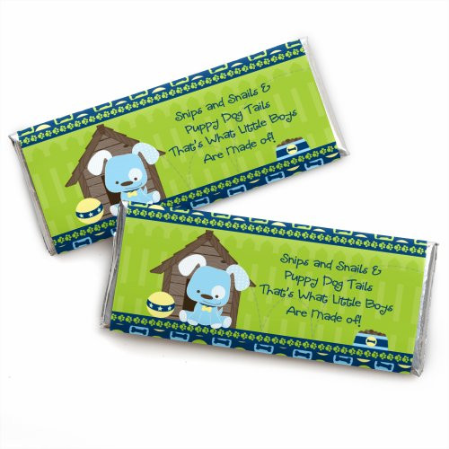 Boy Puppy Dog - Candy Bar Wrappers Baby Shower or Birthday Party Favors - Set of 24 Boy Puppy Dog - Candy Bar Wrappers Baby Shower or Birthday Party Favors - Set of 24