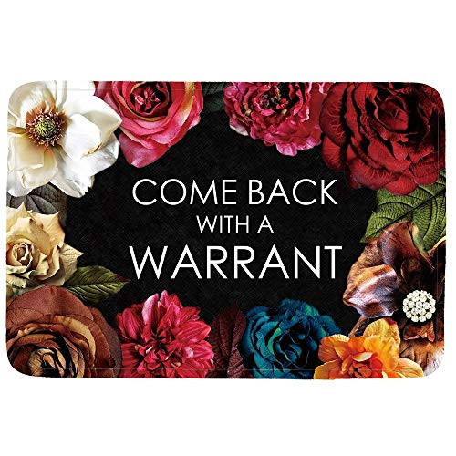 ZMvise Come Back with A Warrant Flowers Doormat Entrance Mat Floor Mat Rug Indoor/Outdoor/Front Door/Bathroom Mats Rubber Non Slip 15.7X 23.6inch ZMvise Come Back with A Warrant Flowers Doormat Entrance Mat Floor Mat Rug Indoor/Outdoor/Front Door/Bathroom Mats Rubber Non Slip 15.7X 23.6inch