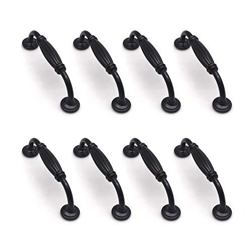 Lantern Shape Pull Handle Karcy Gate Pull Handle Pulls Handles Aluminum Alloy Black with Screws Set of 8