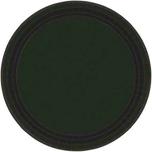 Amscan Party Supplies, Round Paper Plates, Tableware, 9", Jet Black, 20ct