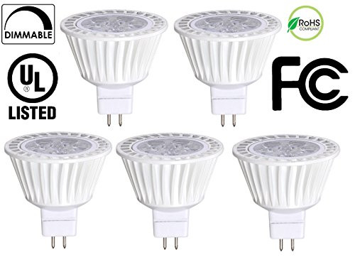 5 Pack Bioluz LED MR16 50W Halogen Equivalent Dimmable 7w 3000K 12v UL listed 5 Pack Bioluz LED MR16 50W Halogen Equivalent Dimmable 7w 3000K 12v UL listed