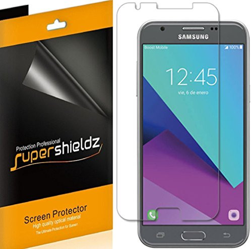 (6 Pack) Supershieldz for Samsung (Galaxy J3 Emerge) and (Galaxy J3 Prime) Screen Protector, High Definition Clear Shield (PET)