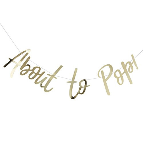 Ginger Ray Oh Baby Shower Gold Foiled About To Pop Decorative Garland