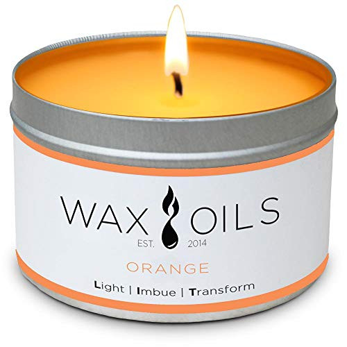 Wax and Oils Soy Wax Aromatherapy Scented Candles, Orange, 8 oz