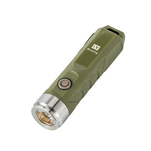 RovyVon Aurora A1 Rechargeable Keychain LED Flashlight, 650 Lumens Cree Super Bright with EDC Pocket-sized,USB Charge Battery,4 Modes,Waterproof,Perfect choice for Camping Emergency Outdoor(ArmyGreen)