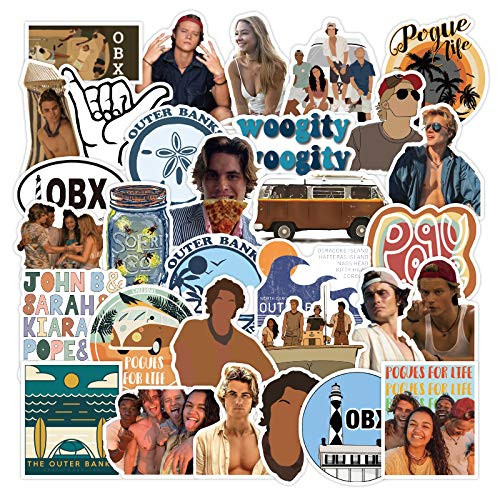 Outer Banks Stickers for Water Bottles, 100 Pcs Vinyl Stickers John B Laptop Stickers Decals for Luggage, Skateboard, Cars Perfect for Kids, Teens, Girls
