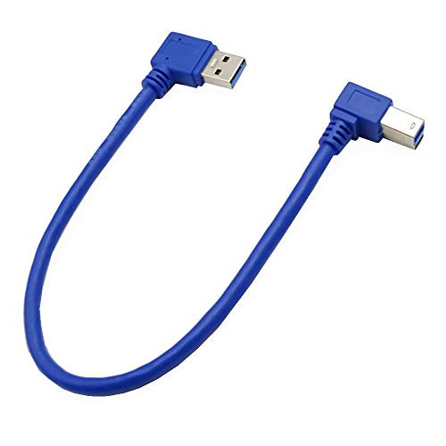 Seadream 1 ft / 30cm SuperSpeed USB 3.0 A Male Plug 90 Degree Right Angle to USB 3.0 B Male Right Angle Cable