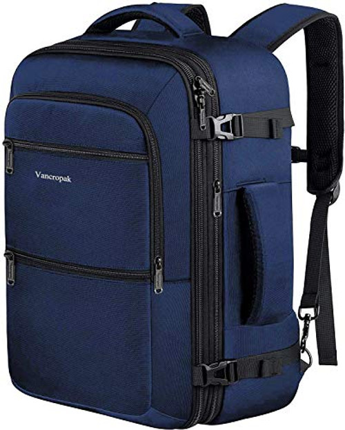 40L Travel Backpack, Flight Approved Weekender Carry on Backpack Hand Luggage,Expandable Extra Large Business Backpack for Men and Women,Durable Anti-Theft Suitcase Backpack for Airplane, Blue