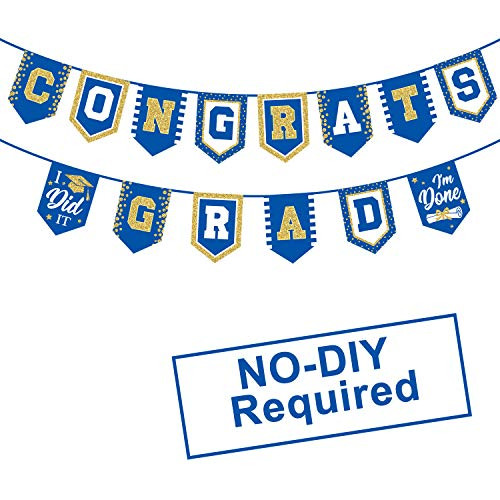 2020 Blue Graduation Banner - No DIY Required Blue Graduation Party Supplies Decorations Grad Banner for College, High School Party (Blue Congrats Grad) 2020 Blue Graduation Banner - No DIY Required Blue Graduation Party Supplies Decorations Grad Banner for College, High School Party (Blue Congrats Grad)
