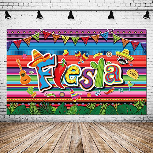 Summer Fiesta Party Decorations Mexican Theme Photography Backdrop Banner Luau Theme Cinco De Mayo Colorful Birthday Party Supplies