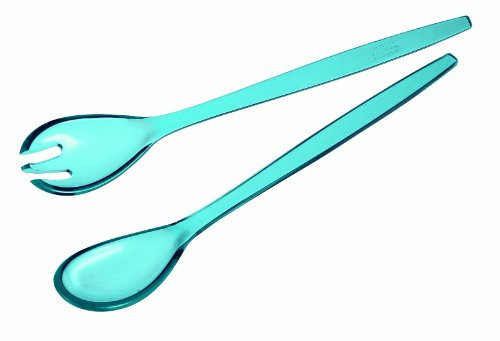 Guzzini Happy Hour 13-3/4-Inch L Salad Server Set, Light Blue