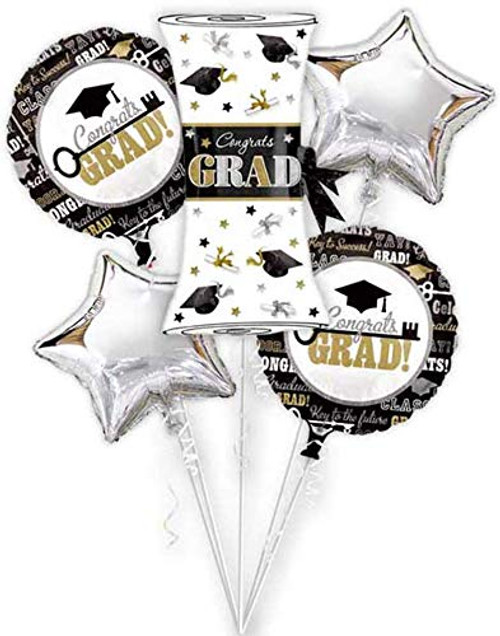 Tellpet Graduations Party Supplies Decorations, Grad Congrats Foil Helium Balloon?Black and Silver, 18 Inch Tellpet Graduations Party Supplies Decorations, Grad Congrats Foil Helium Balloon?Black and Silver, 18 Inch