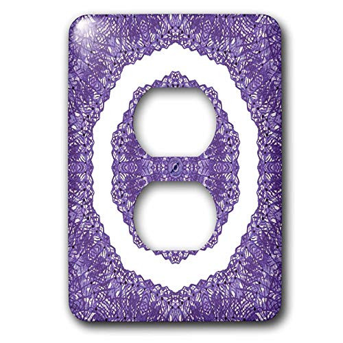 3dRose lsp_39464_6 Painted Purple Lace Kaleidoscope Pattern 2 Plug Outlet Cover