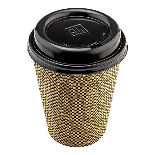 Restpresso Black Plastic Coffee Cup Lid - Fits 8, 12, 16 and 20 oz - 500 count box - Restaurantware