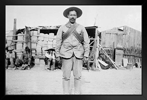 Pancho Villa Bandolier Photo Black Wood Framed Art Poster 14x20