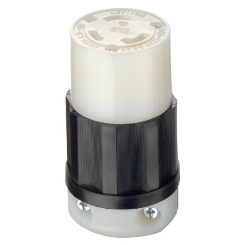 Leviton 2613 30 Amp, 125 Volt, NEMA L5-30R, 2P, 3W, Locking Connector, Industrial Grade, Grounding - Black-White