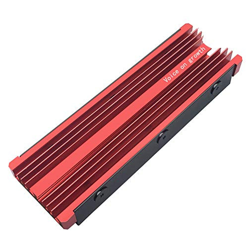NVMe M.2 Aluminum Heatsink Cooler for 2280 M2 SSD Heat Sink with Silicone Thermal Pad (red)